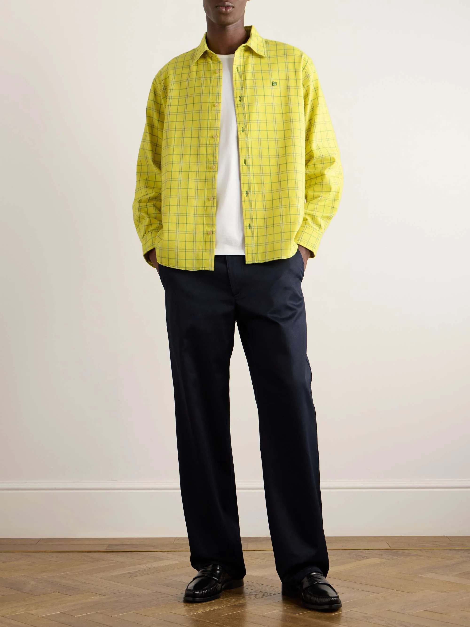 Acne Studios  |Button-down Other Plaid Patterns Unisex Street Style