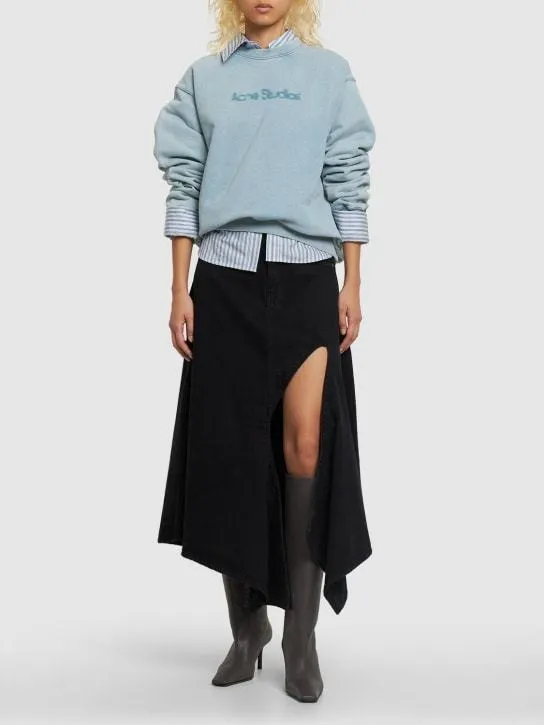 Acne Studios  |Crew Neck Sweat Street Style Long Sleeves Plain Cotton Logo