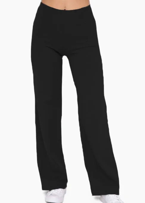 Active Ribbed Wide Leg Pants - 2 Colors!