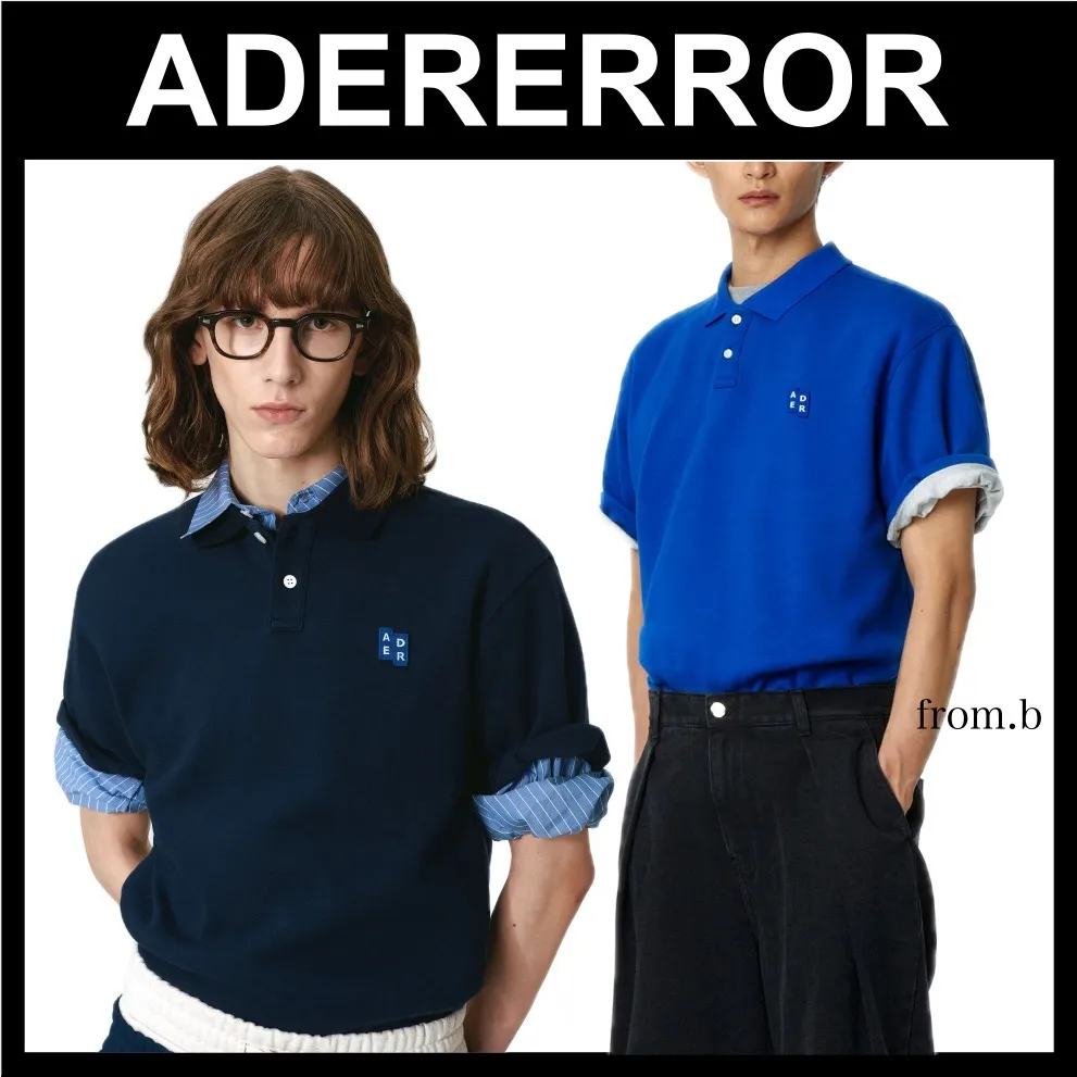 ADERERROR  |Button-down Unisex Street Style Plain Cotton Short Sleeves