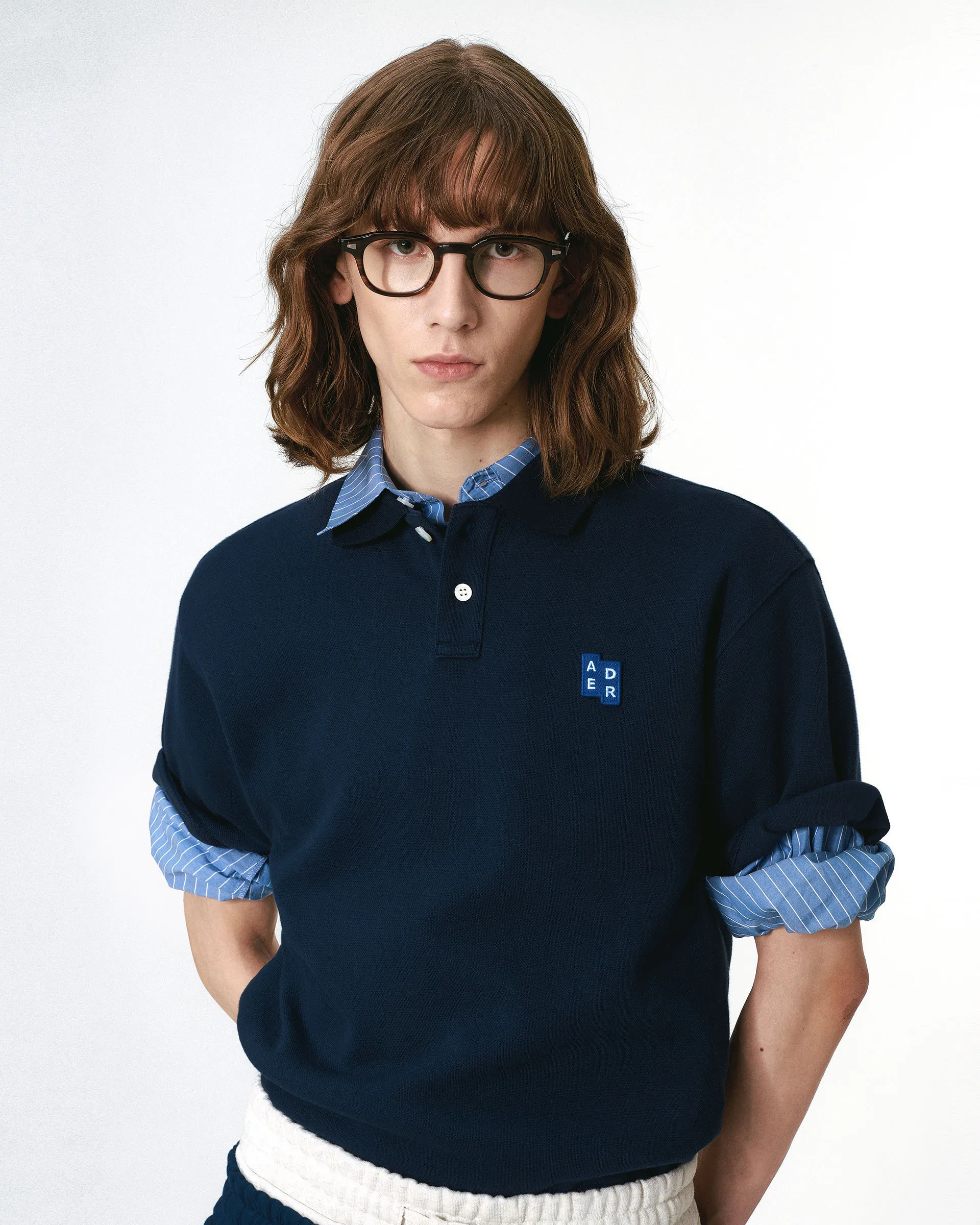 ADERERROR  |Button-down Unisex Street Style Plain Cotton Short Sleeves