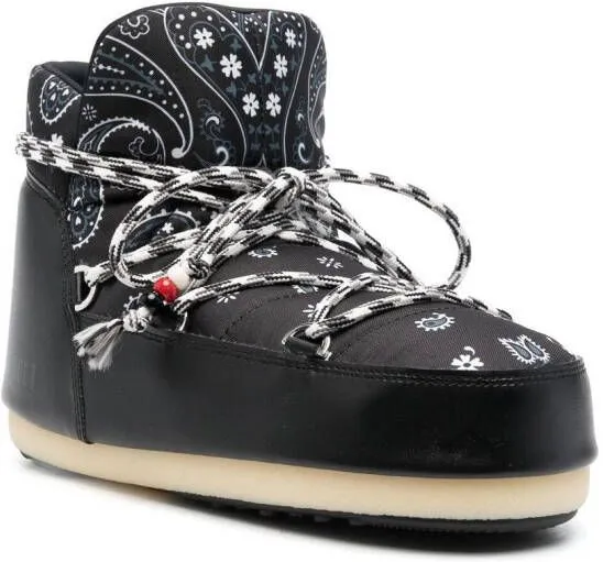 Alanui bandana-print snow boots Black