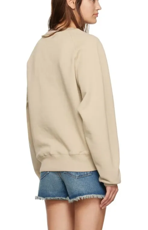 AMI PARIS  |Street Style U-Neck Long Sleeves Plain Cotton Logo