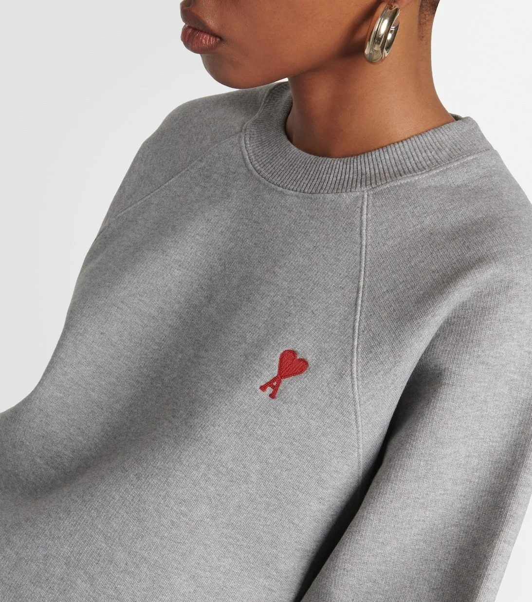 AMI PARIS  |Unisex Street Style Long Sleeves Cotton Oversized Logo