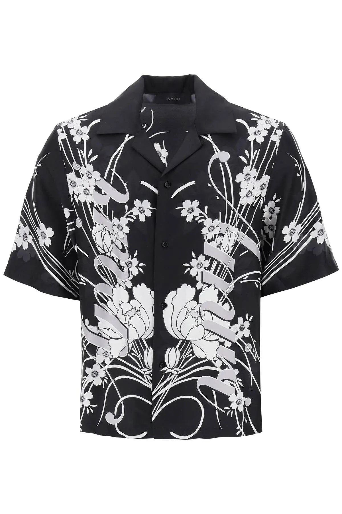 AMIRI  |Button-down Flower Patterns Monogram Blended Fabrics