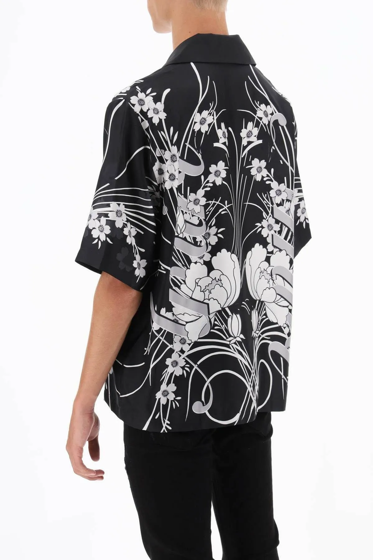 AMIRI  |Button-down Flower Patterns Monogram Blended Fabrics