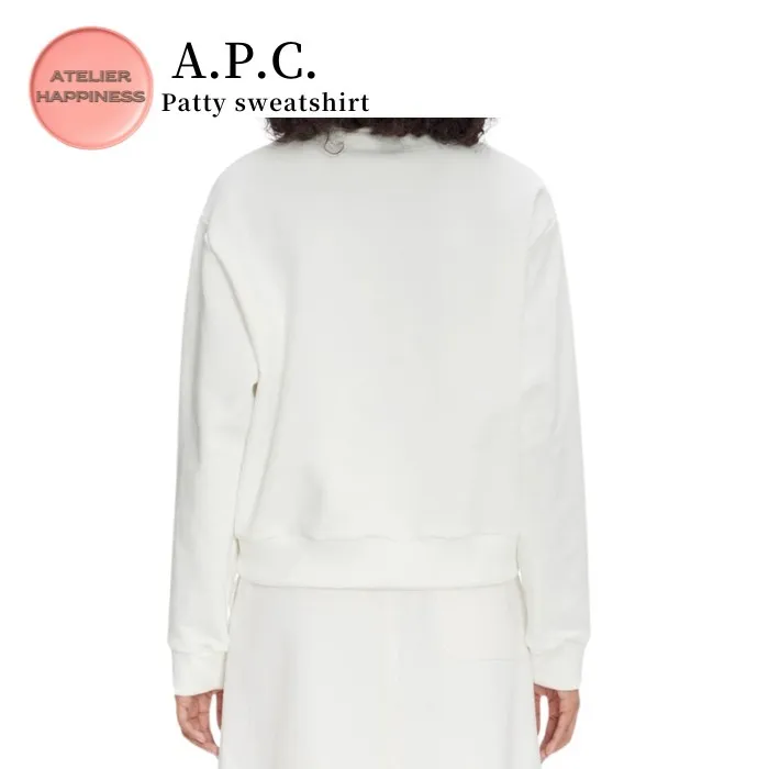 A.P.C.  |Unisex Sweat Street Style U-Neck Long Sleeves Plain Logo