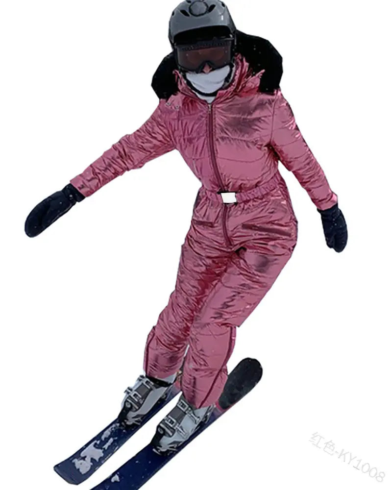 Ashore Shop New Thick Warm Ski Suit Women Waterproof Windproof Skiing and Snowboarding Jacket Pants Set Female Snow Costumes Out