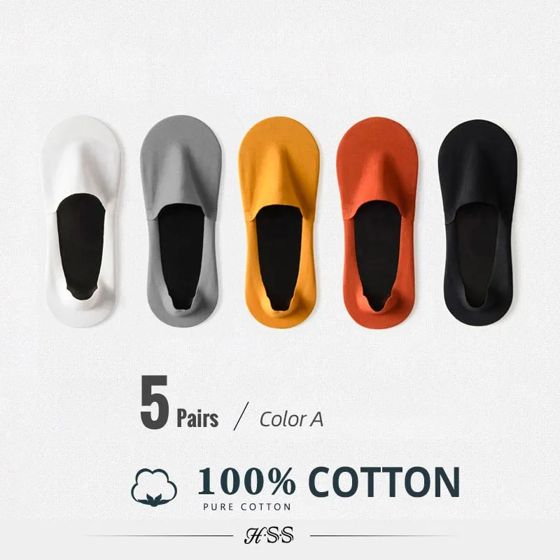 Ashoreshop 5 Pairs/Lot Men's lowcut Socks 100% Cotton Deodorant Sweat Absorption Socks