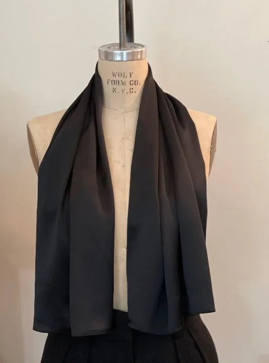 Ava Silk Scarf, Black