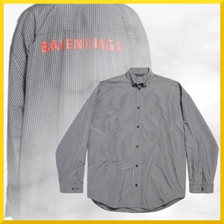 BALENCIAGA  |Button-down Gingham Glen Patterns Tartan