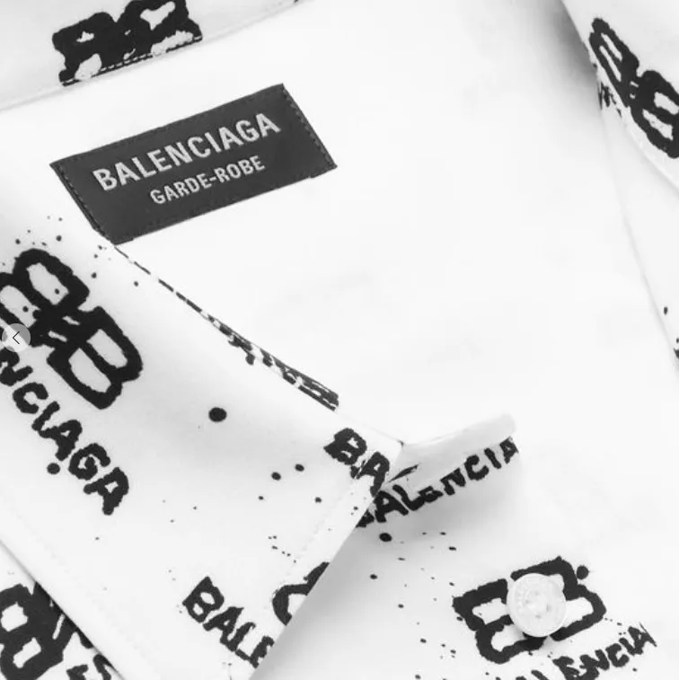 BALENCIAGA  |Button-down Monogram Unisex Street Style Short Sleeves