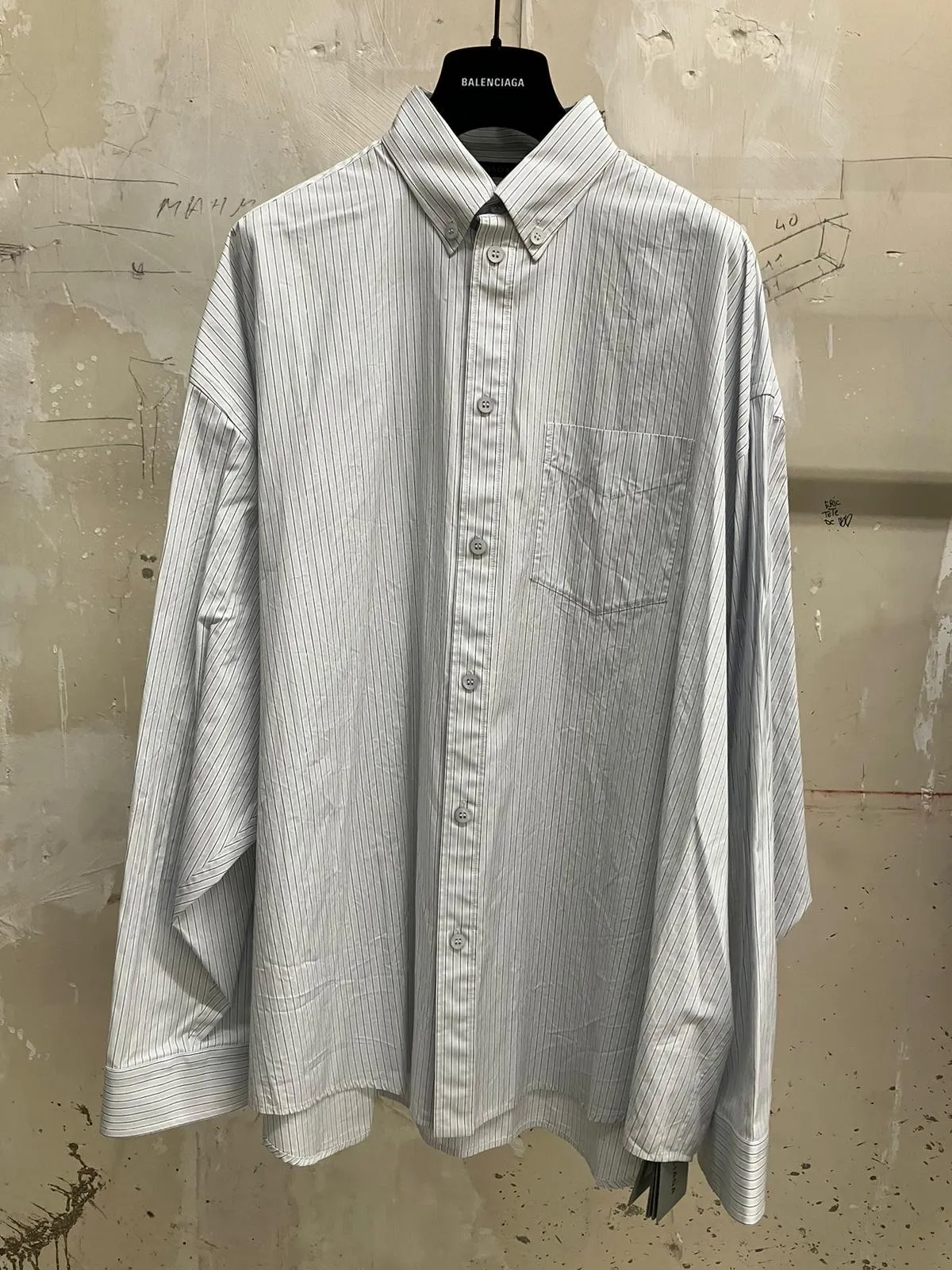 BALENCIAGA  |Button-down Unisex Blended Fabrics Street Style Long Sleeves