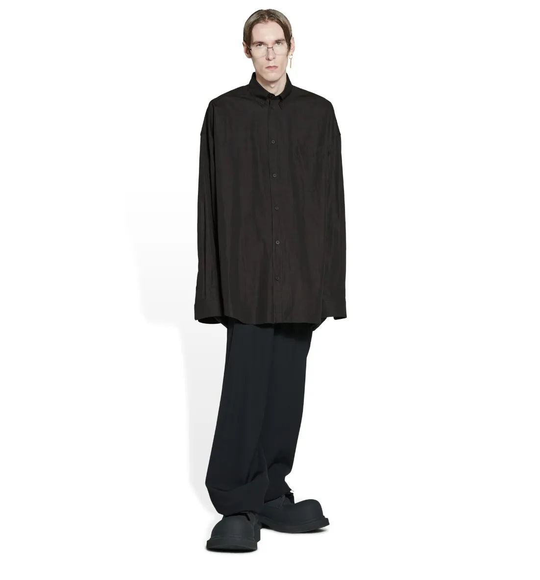 BALENCIAGA  |Button-down Unisex Blended Fabrics Street Style Long Sleeves