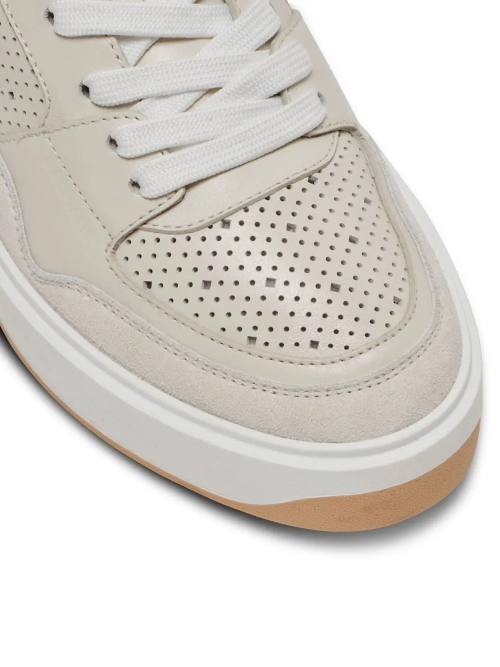 Balmain B-Court Flip Leather Trainer in Cream