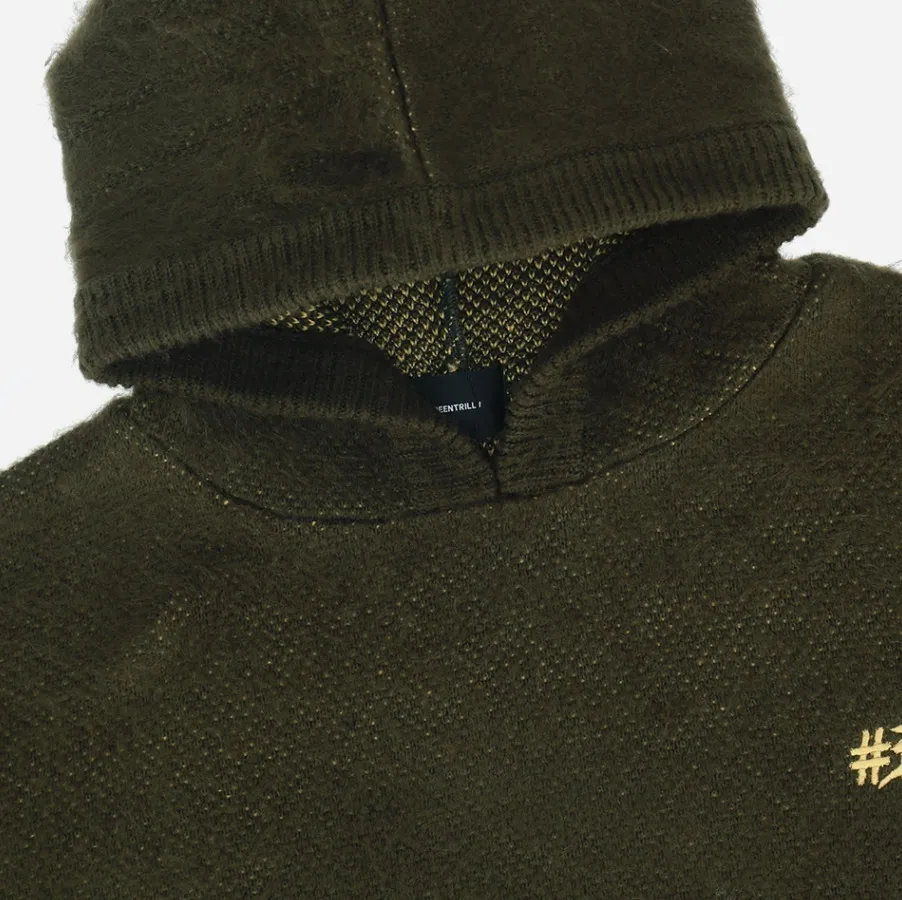 BEEN TRILL  |[BEENTRILL]★PAINTING HASHTAG OVERFIT HOODED KNIT