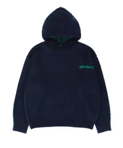 BEEN TRILL  |[BEENTRILL]★PAINTING HASHTAG OVERFIT HOODED KNIT