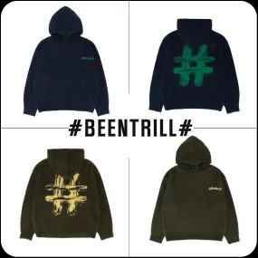 BEEN TRILL  |[BEENTRILL]★PAINTING HASHTAG OVERFIT HOODED KNIT