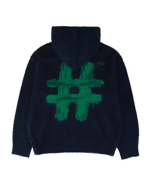 BEEN TRILL  |[BEENTRILL]★PAINTING HASHTAG OVERFIT HOODED KNIT