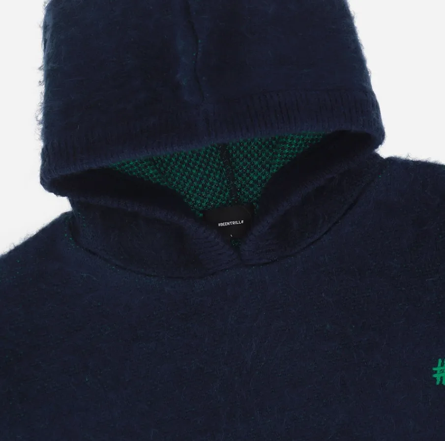 BEEN TRILL  |[BEENTRILL]★PAINTING HASHTAG OVERFIT HOODED KNIT