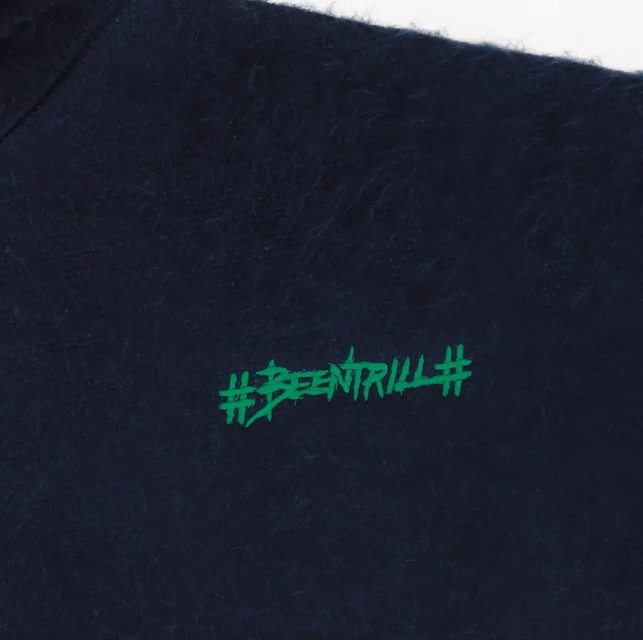 BEEN TRILL  |[BEENTRILL]★PAINTING HASHTAG OVERFIT HOODED KNIT