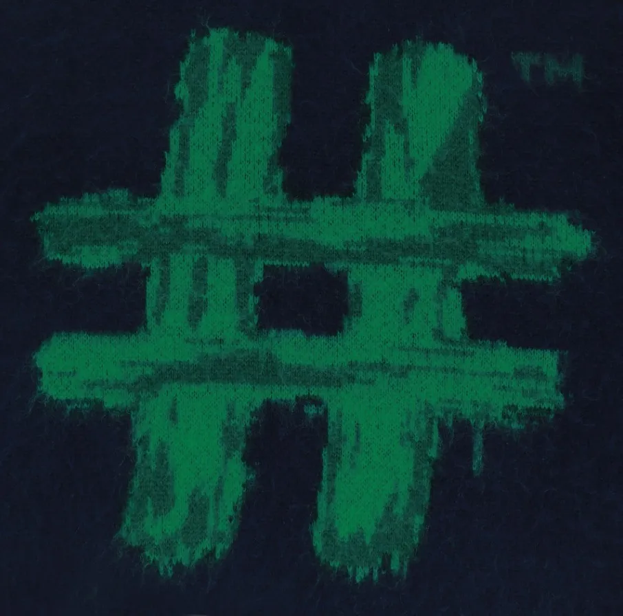 BEEN TRILL  |[BEENTRILL]★PAINTING HASHTAG OVERFIT HOODED KNIT