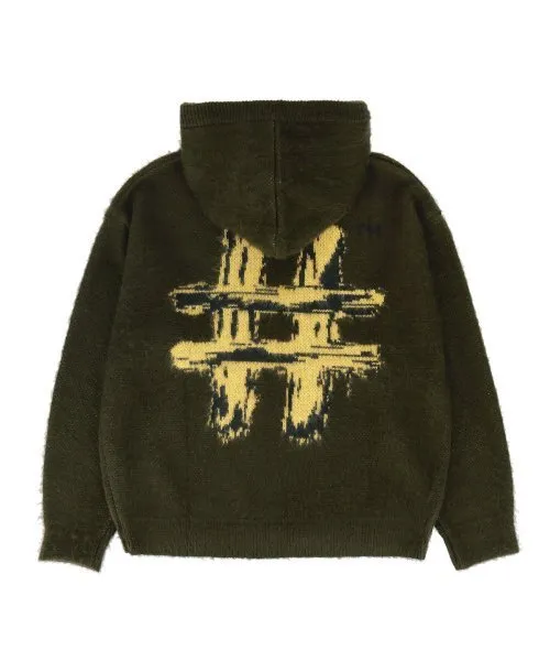 BEEN TRILL  |[BEENTRILL]★PAINTING HASHTAG OVERFIT HOODED KNIT