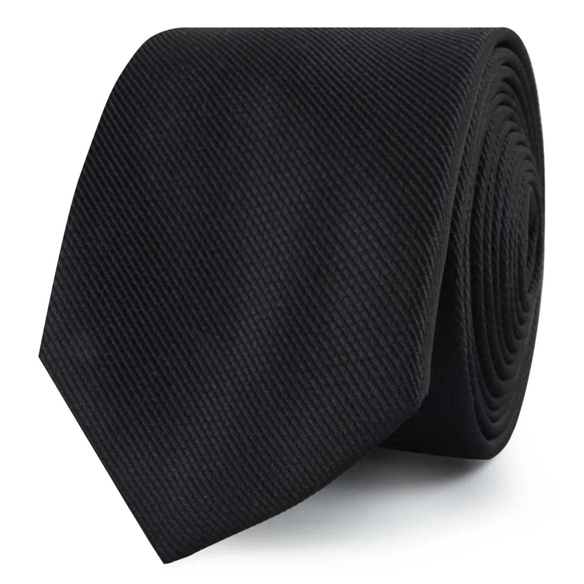 Black Weave Skinny Tie