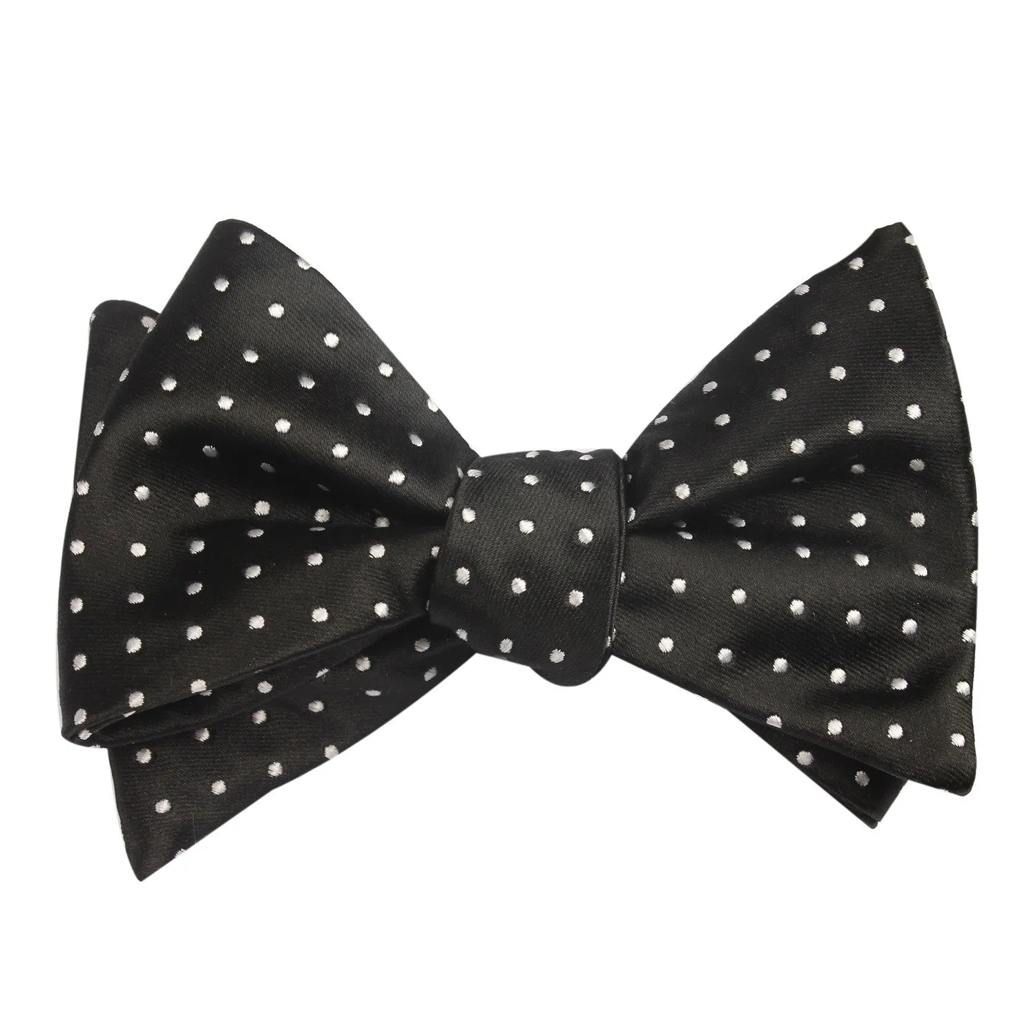 Black with Small White Polka Dots - Bow Tie (Untied)