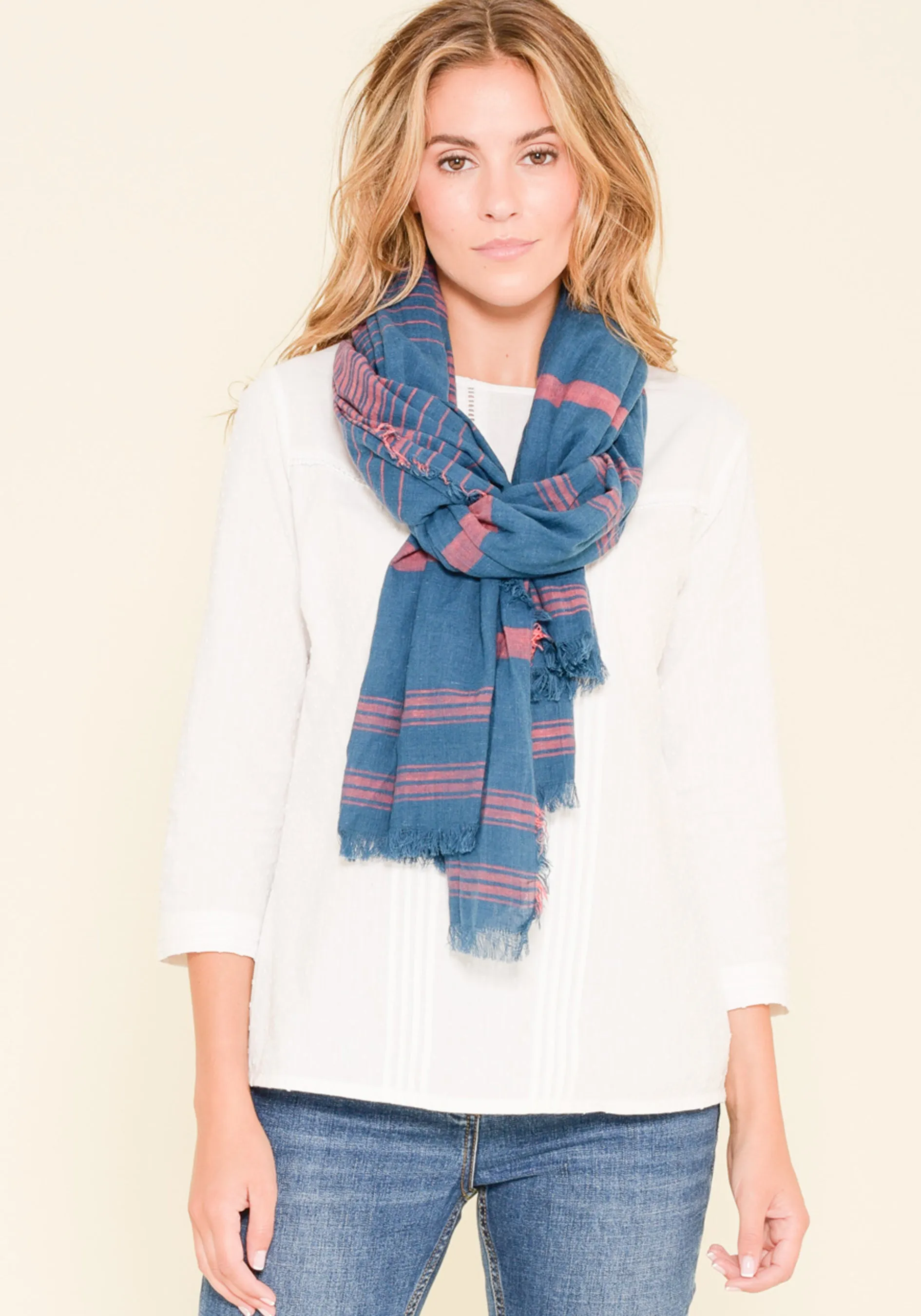 Blue Stripe Scarf