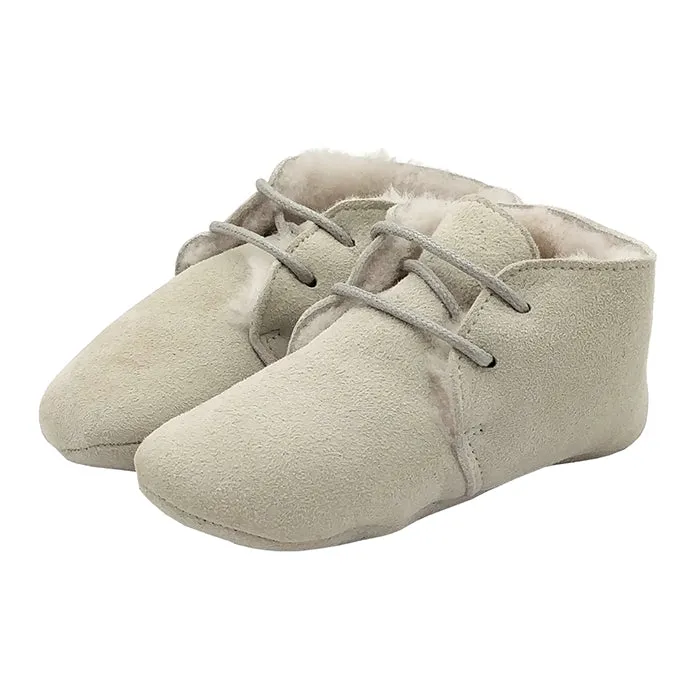 Bonpoint Baby Fur Shoes Chalk White