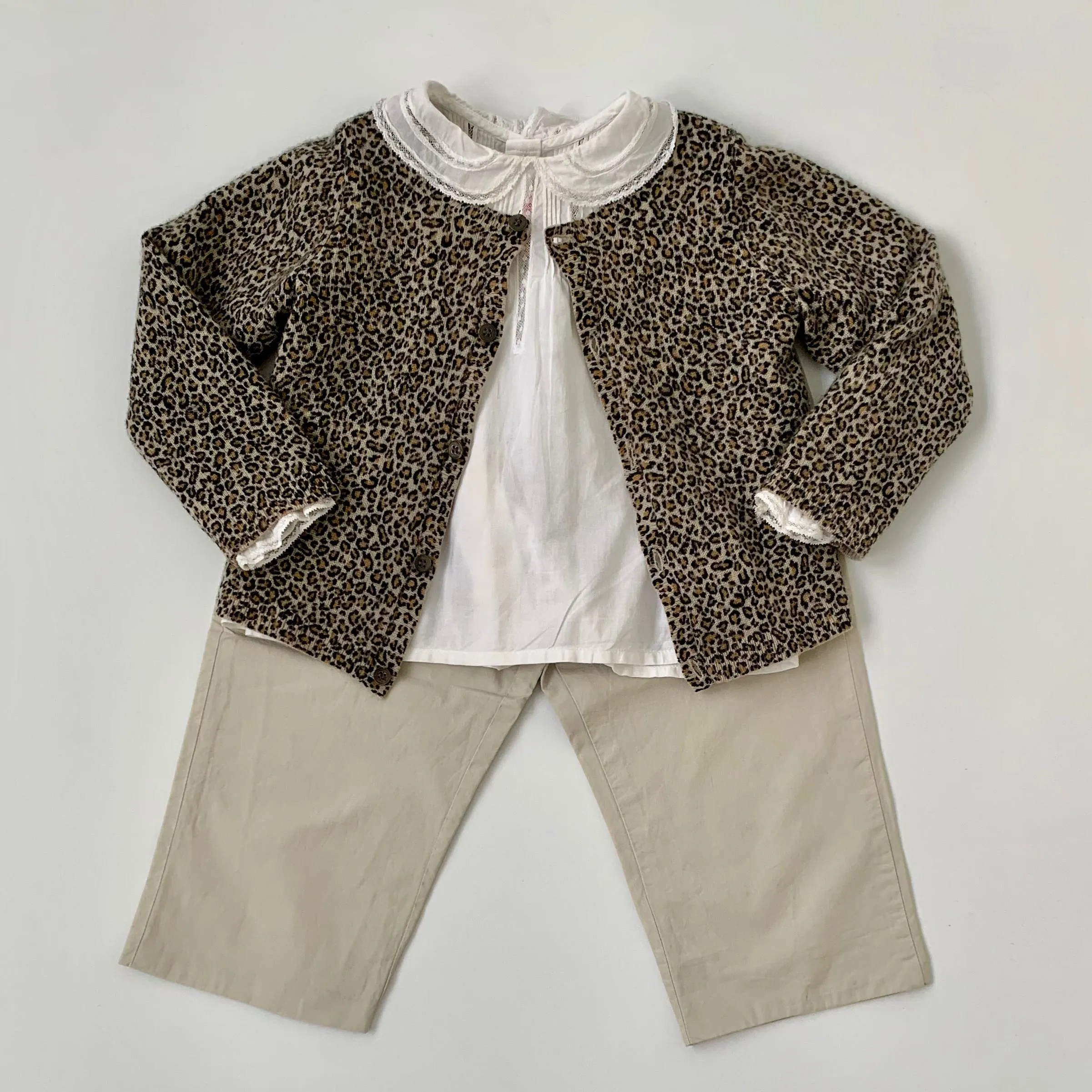 Bonpoint Leopard Print Cashmere Cardigan: 18-24 Months