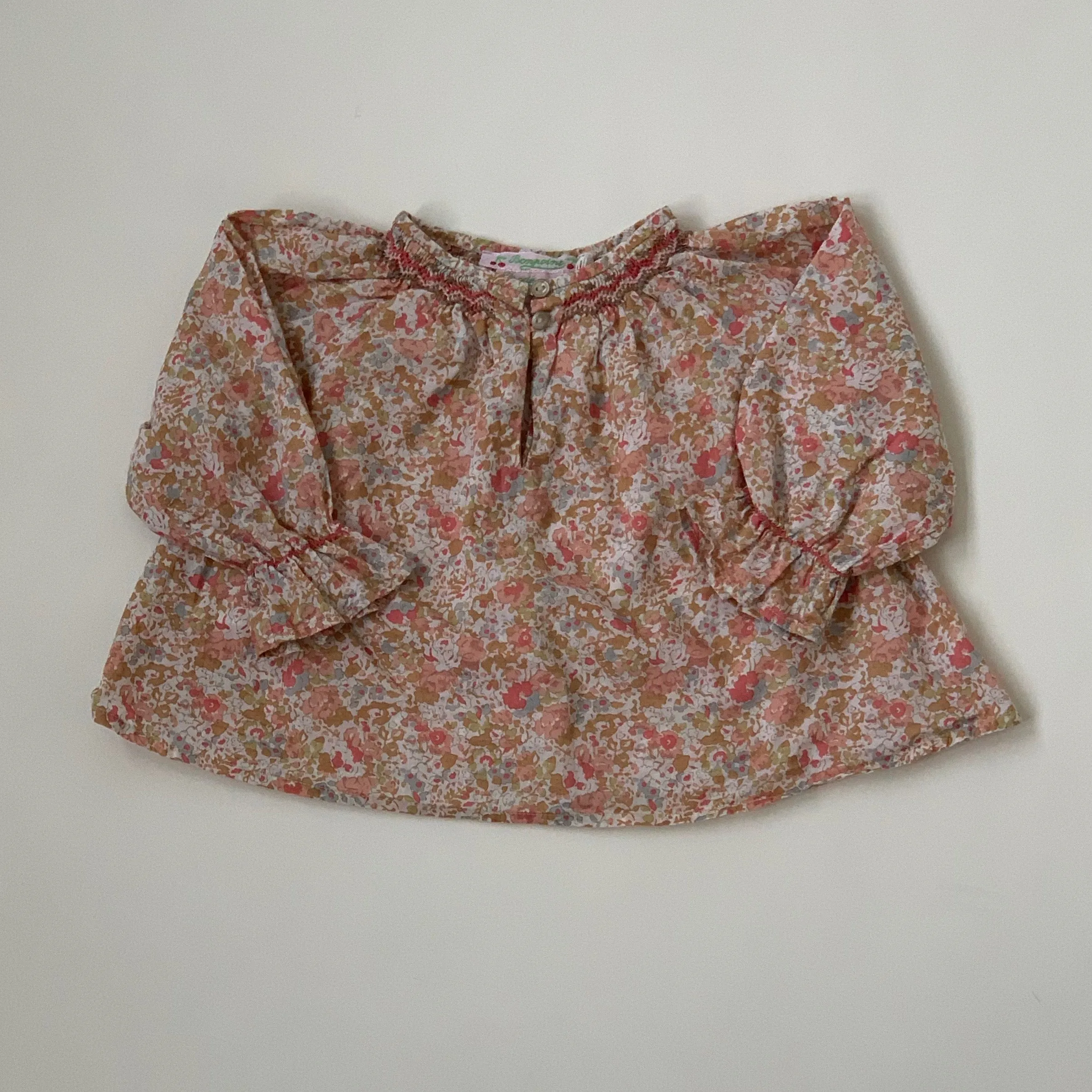 Bonpoint Liberty Print Smocked Blouse: 12 Months