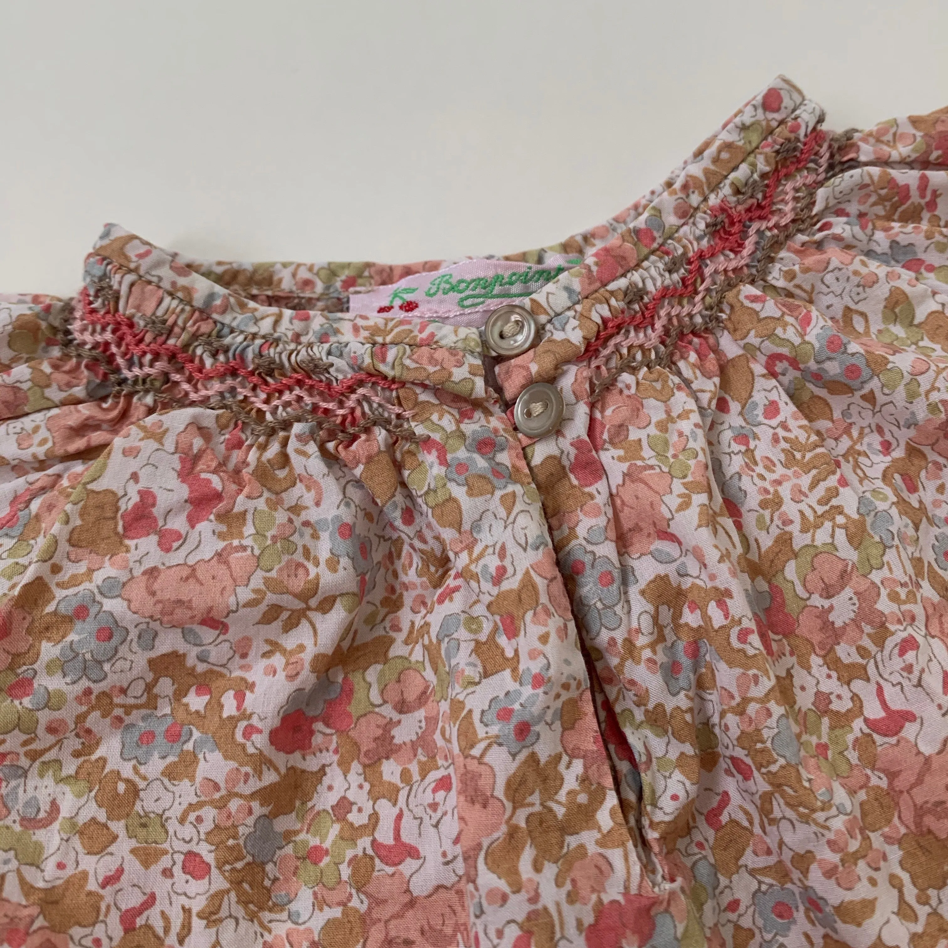 Bonpoint Liberty Print Smocked Blouse: 12 Months