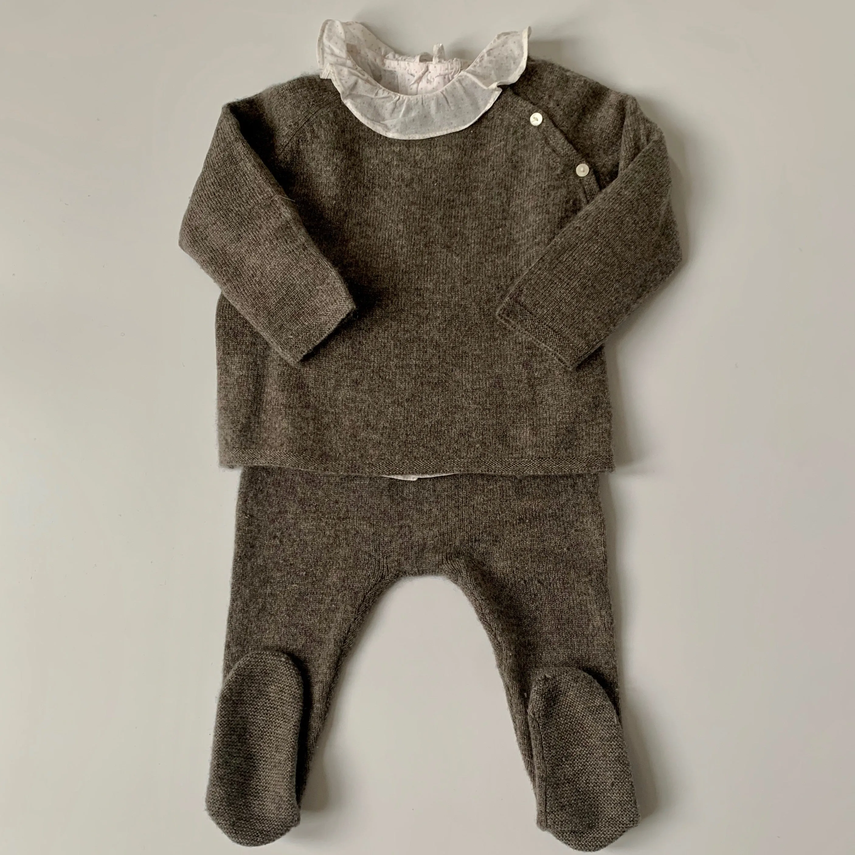 Bonpoint Mushroom Cashmere Top And Leggings Set: 6 Months