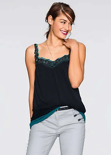 bonprix Pack Of 2 Lace Trim Vests | Look Again