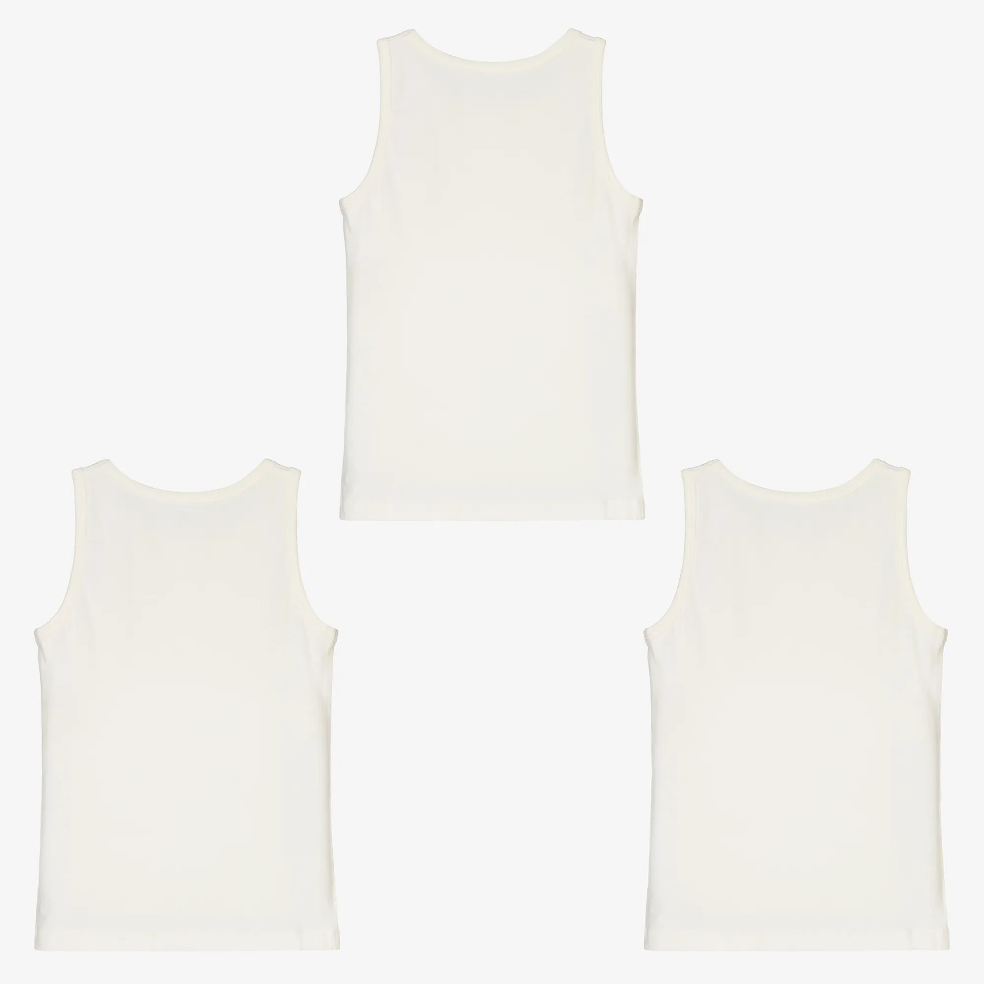 Boys White Organic Cotton Vests (3 Pack)