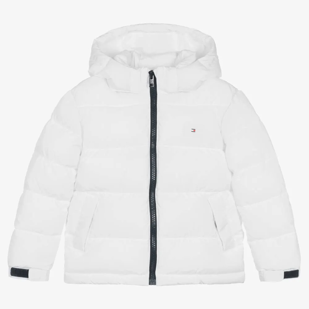 Boys White Puffer Jacket