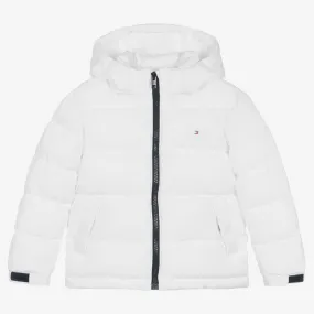 Boys White Puffer Jacket