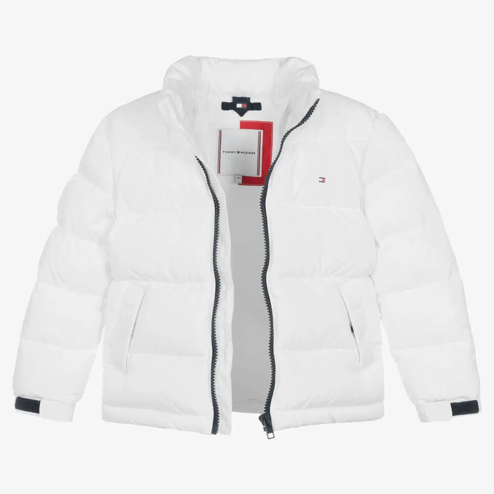 Boys White Puffer Jacket