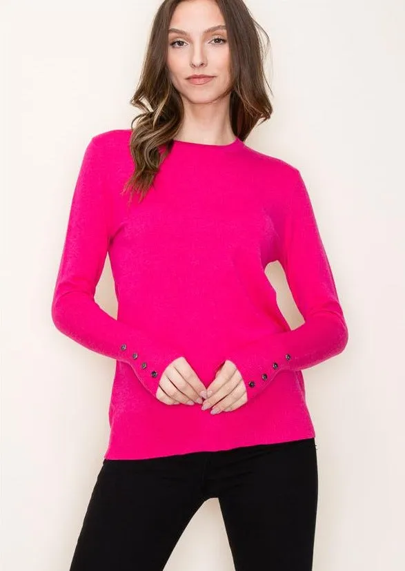 Button Sleeve Classic Crew necks - 4 Colors!