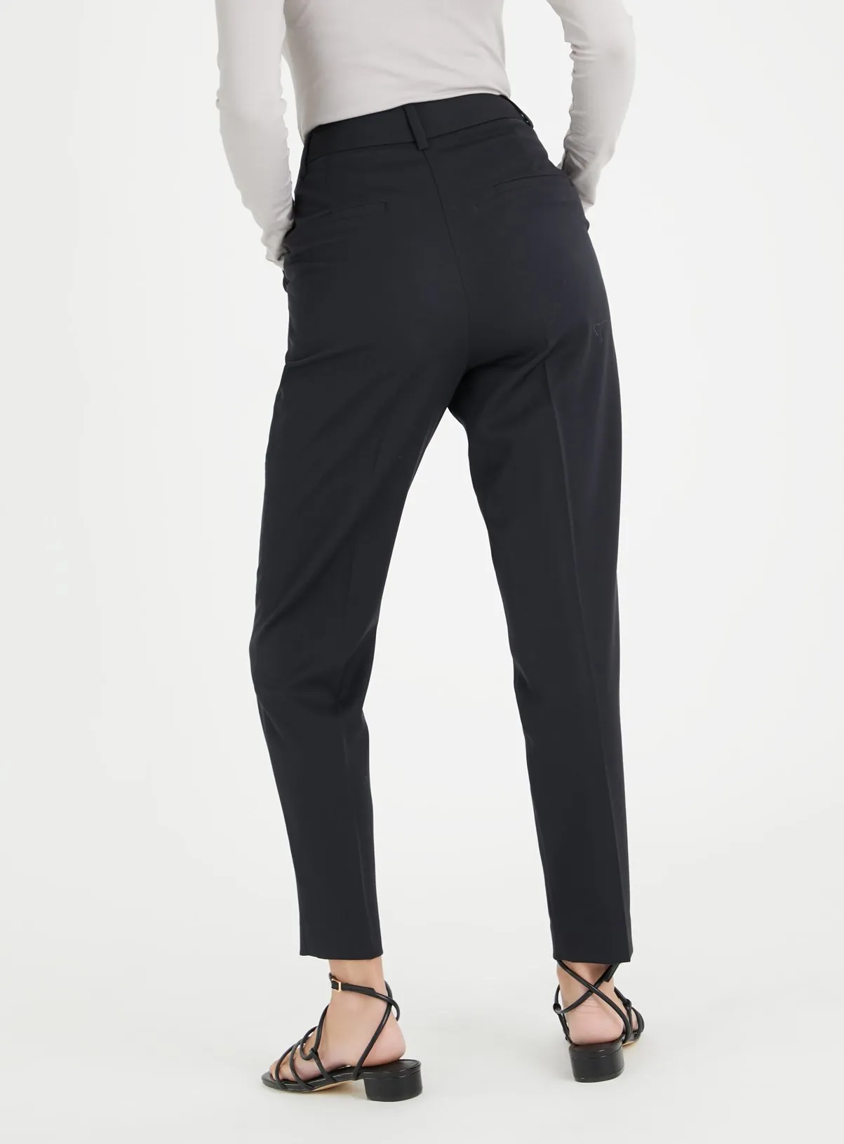 Buy Black Tapered Trousers 18R | Trousers | Tu