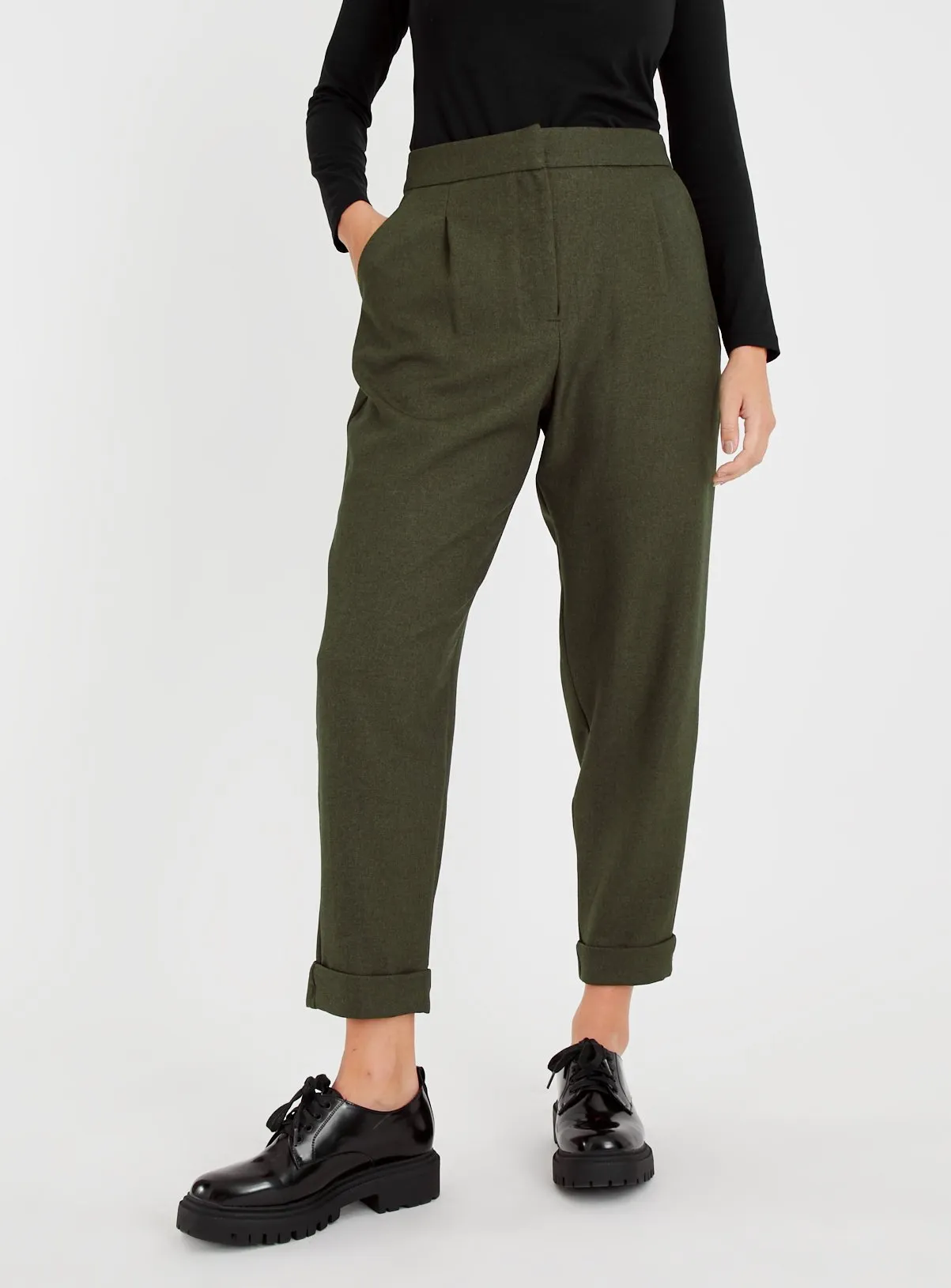 Buy Khaki Tapered Trousers 10R | Trousers | Tu