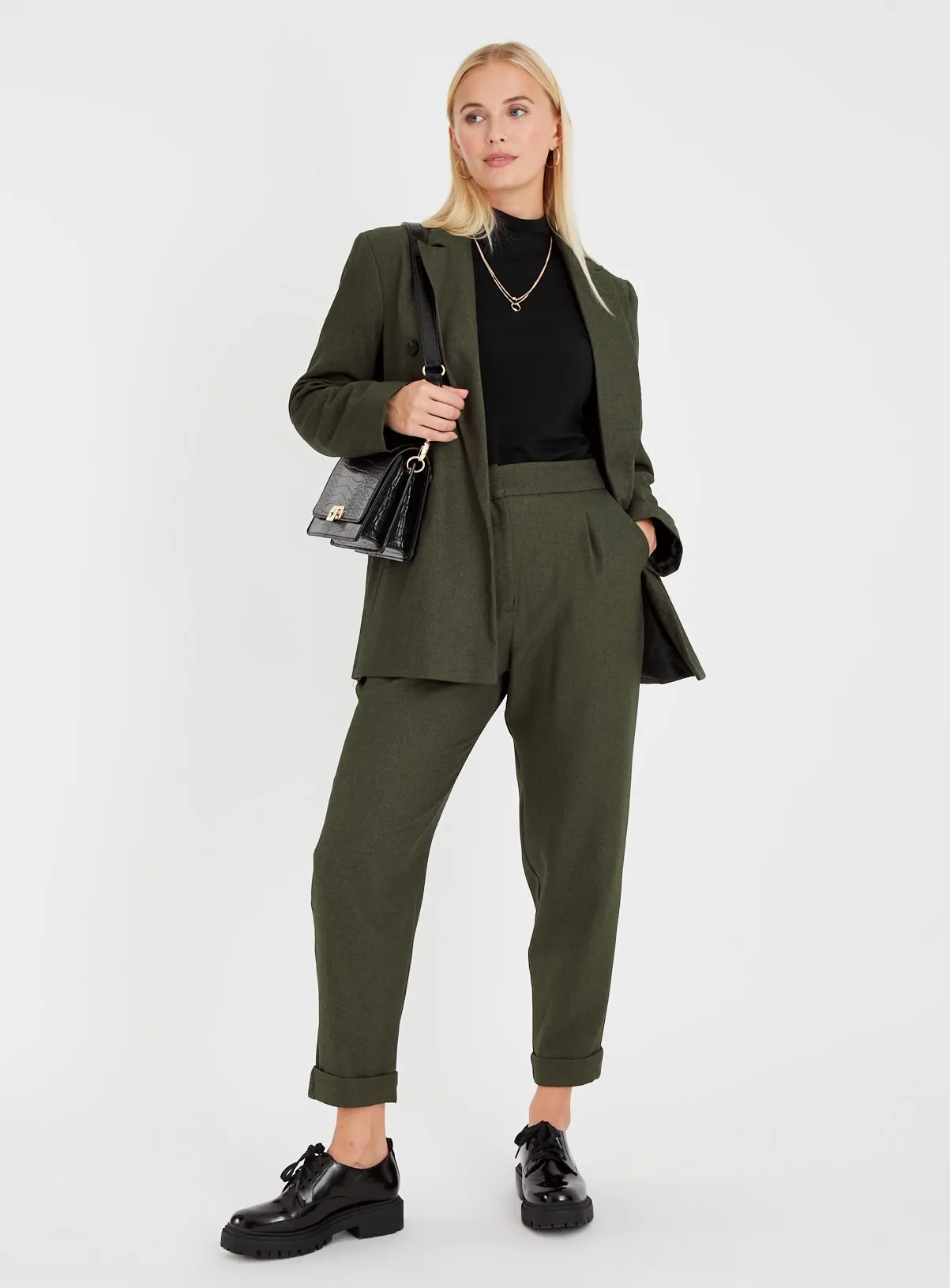 Buy Khaki Tapered Trousers 10R | Trousers | Tu