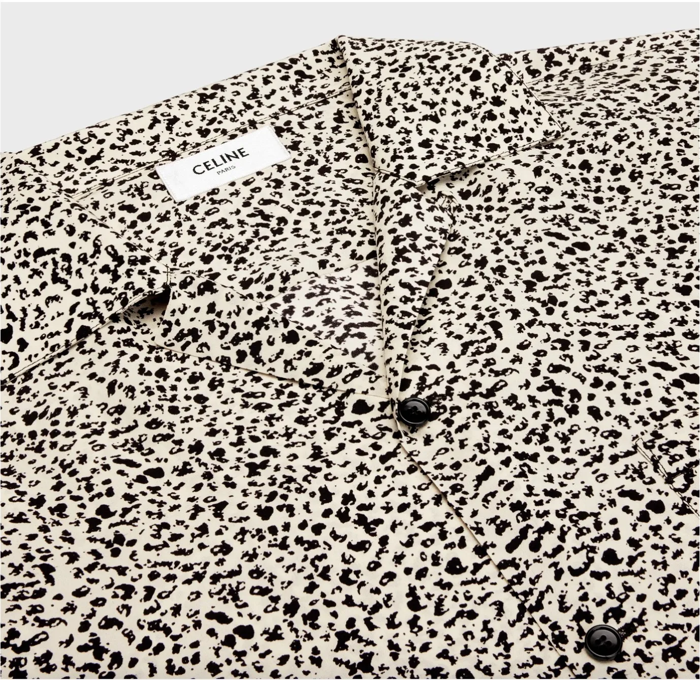 CELINE  |Button-down Leopard Patterns Unisex Silk Street Style