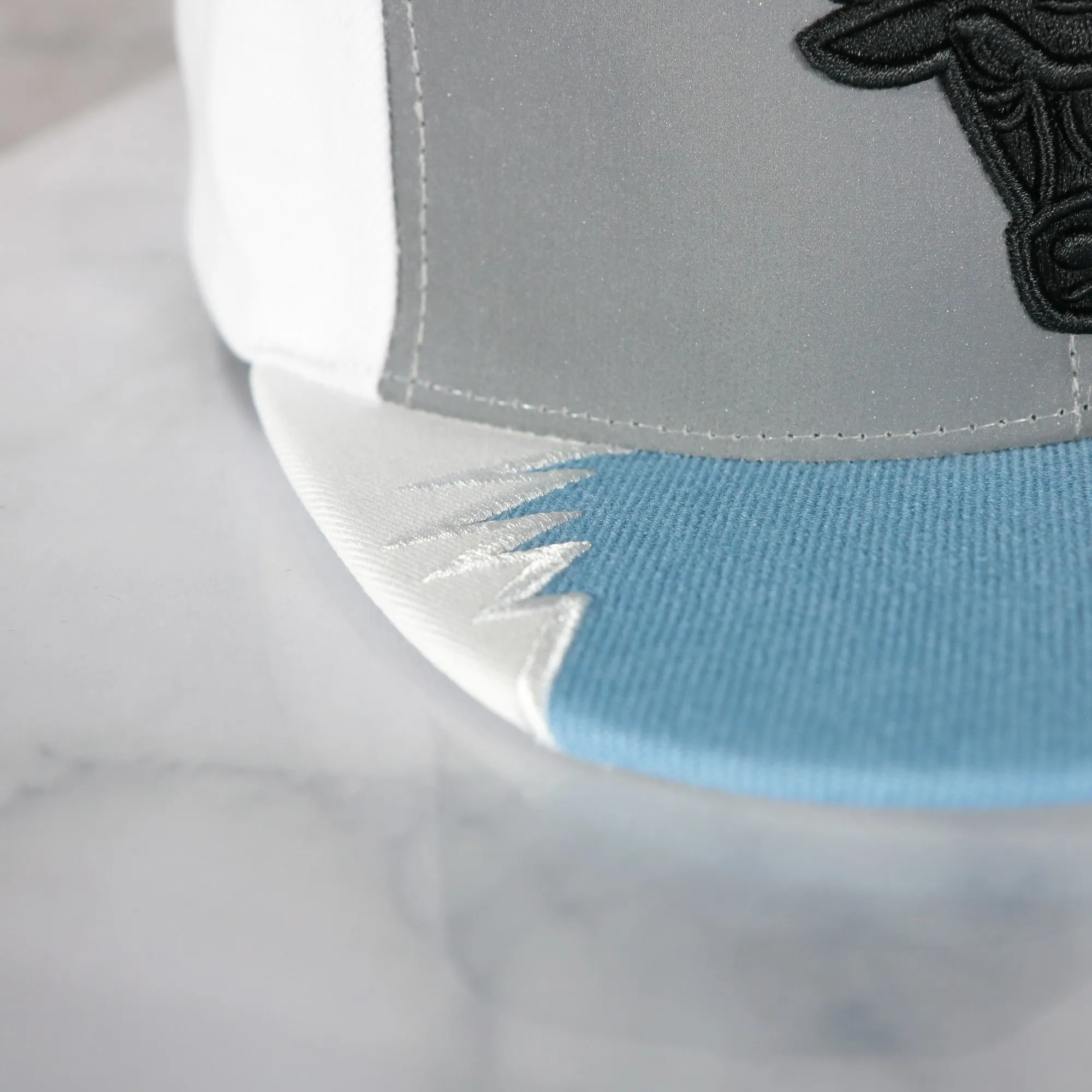 Chicago Bulls Day 5 Sneaker Hookup White bottom Tri-Tone | Reflective/White/Light Blue Snapback Hat