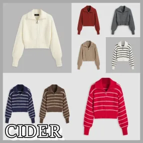 Cider  |Street Style Long Sleeves Plain Puff Sleeves