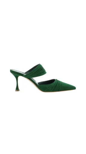 Circeamu 070 Suede Mule Shoes - Green