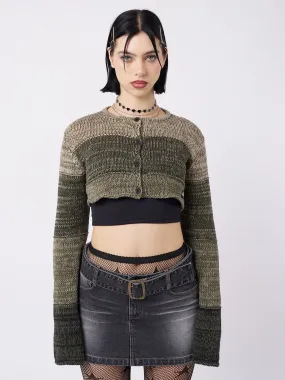 Drea Green Extreme Cropped Cardigan