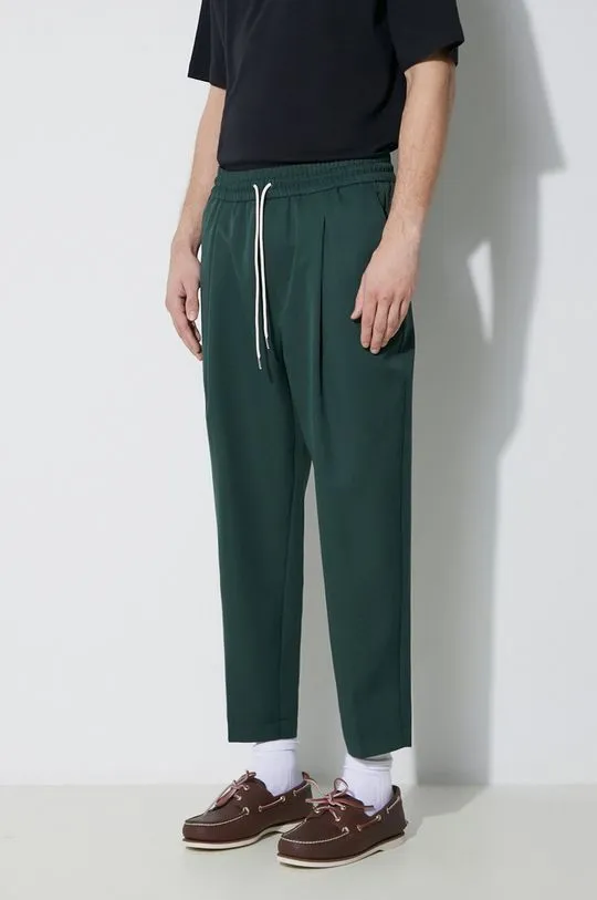 Drôle de Monsieur wool blend trousers Le Pantalon Cropped green color D-BP154-PL127-FGN